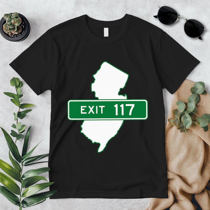 New Jersey Nj Gsp Garden State Parkway Exit Sign 117 Premium T-Shirt