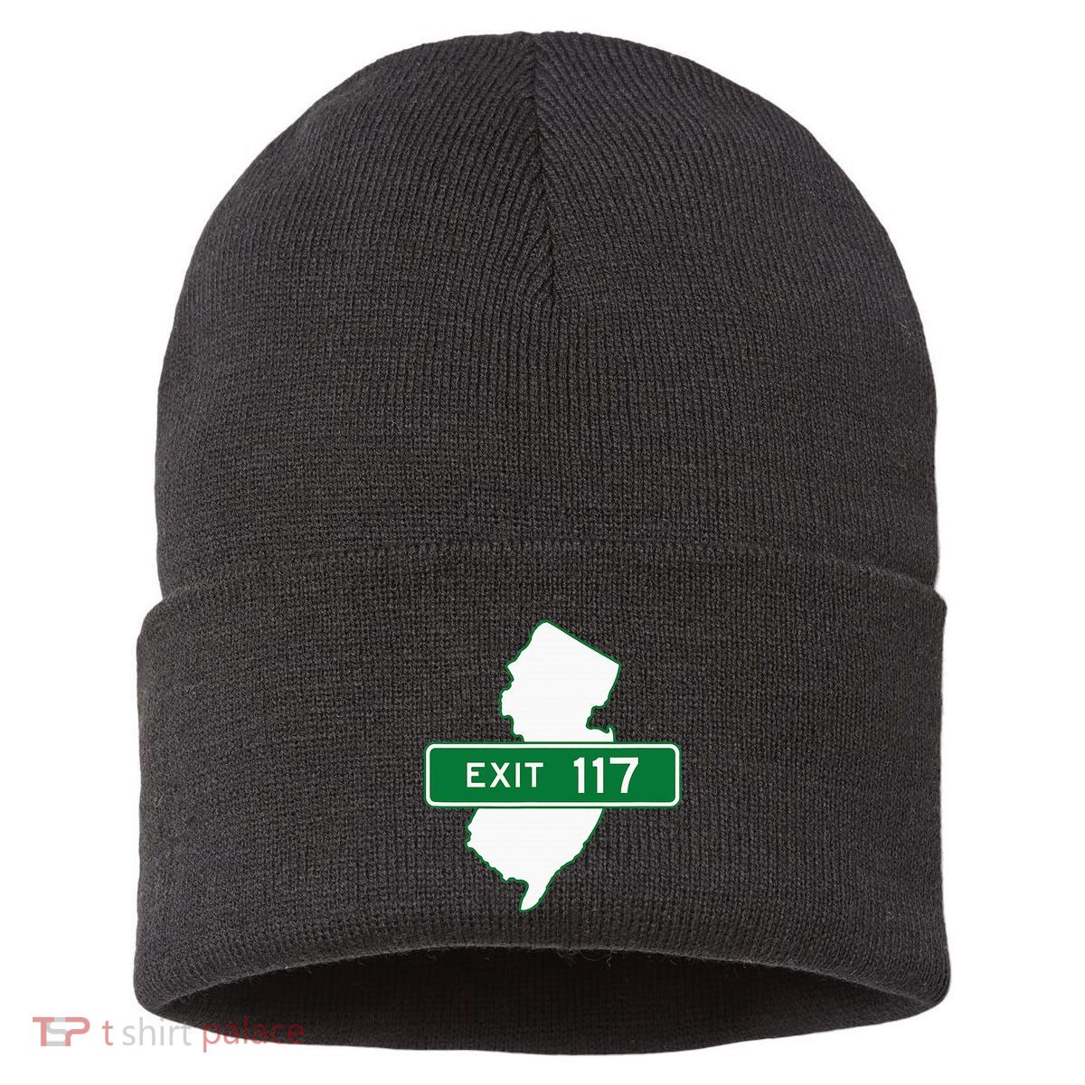 New Jersey Nj Gsp Garden State Parkway Exit Sign 117 Sustainable Knit Beanie