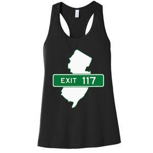 New Jersey Nj Gsp Garden State Parkway Exit Sign 117 Women's Racerback Tank