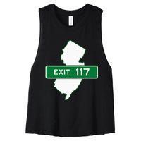 New Jersey Nj Gsp Garden State Parkway Exit Sign 117 Women's Racerback Cropped Tank