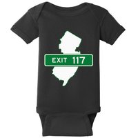 New Jersey Nj Gsp Garden State Parkway Exit Sign 117 Baby Bodysuit