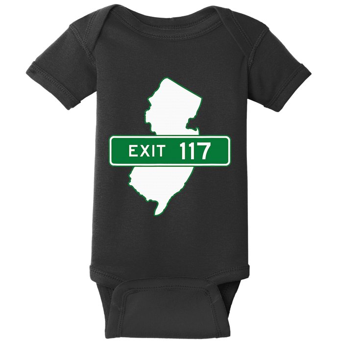 New Jersey Nj Gsp Garden State Parkway Exit Sign 117 Baby Bodysuit