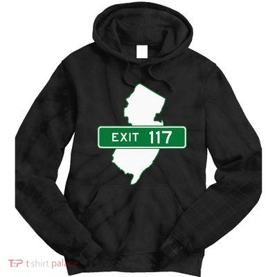 New Jersey Nj Gsp Garden State Parkway Exit Sign 117 Tie Dye Hoodie