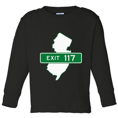 New Jersey Nj Gsp Garden State Parkway Exit Sign 117 Toddler Long Sleeve Shirt