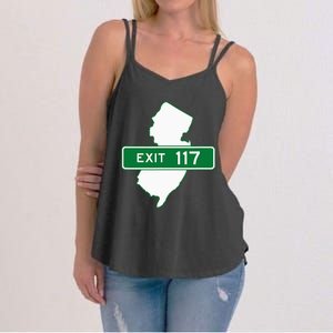 New Jersey Nj Gsp Garden State Parkway Exit Sign 117 Women's Strappy Tank