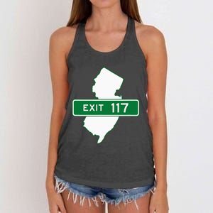 New Jersey Nj Gsp Garden State Parkway Exit Sign 117 Women's Knotted Racerback Tank