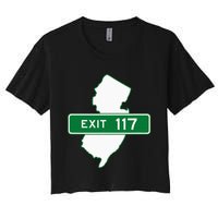 New Jersey Nj Gsp Garden State Parkway Exit Sign 117 Women's Crop Top Tee