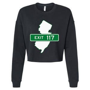 New Jersey Nj Gsp Garden State Parkway Exit Sign 117 Cropped Pullover Crew