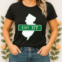 New Jersey Nj Gsp Garden State Parkway Exit Sign 117 Womens T-Shirt