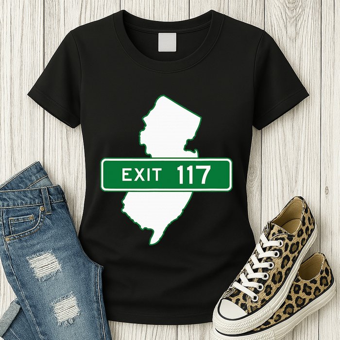 New Jersey Nj Gsp Garden State Parkway Exit Sign 117 Womens T-Shirt