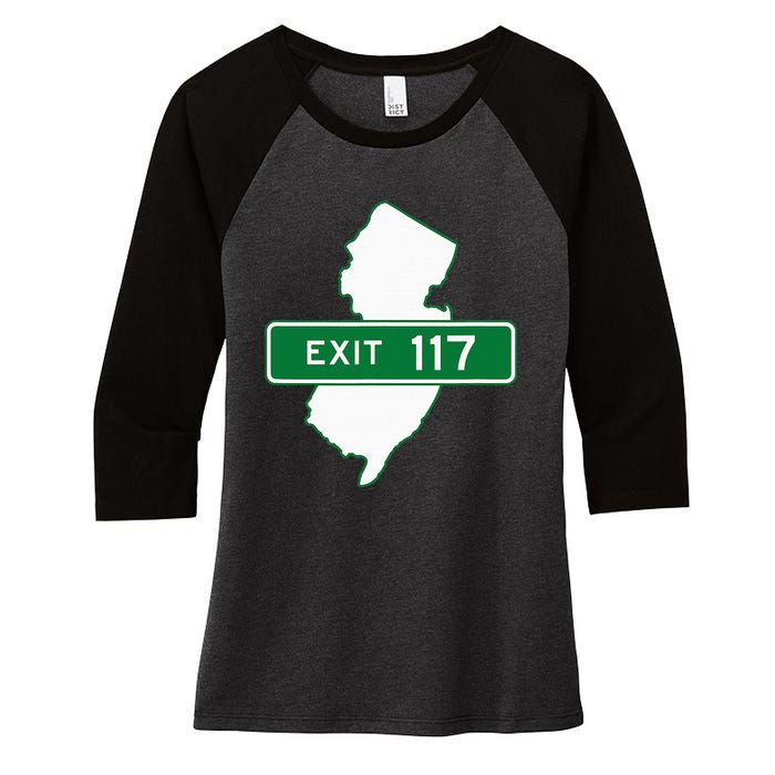 New Jersey Nj Gsp Garden State Parkway Exit Sign 117 Women's Tri-Blend 3/4-Sleeve Raglan Shirt