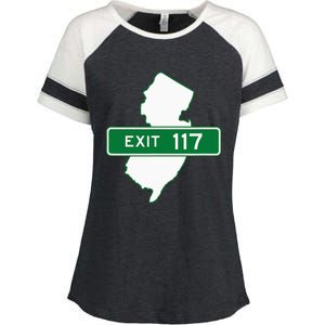 New Jersey Nj Gsp Garden State Parkway Exit Sign 117 Enza Ladies Jersey Colorblock Tee