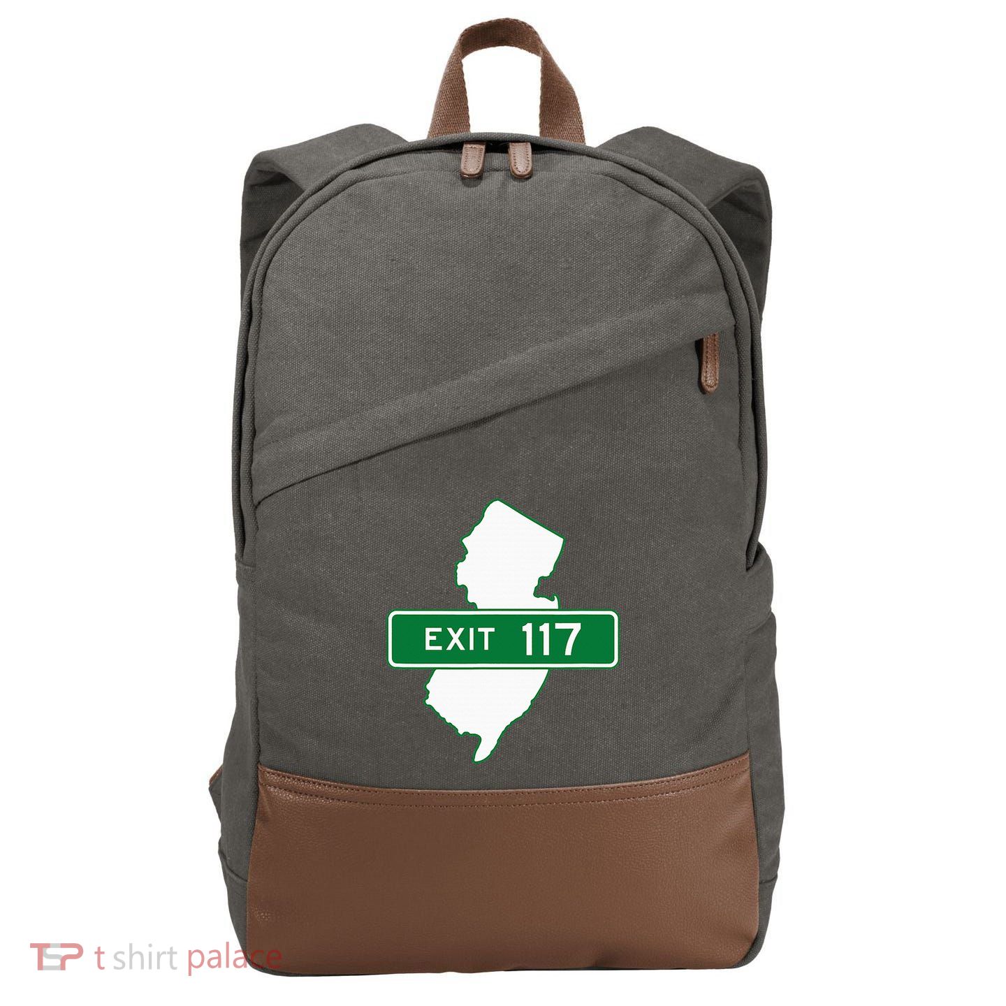 New Jersey Nj Gsp Garden State Parkway Exit Sign 117 Cotton Canvas Backpack