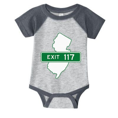 New Jersey Nj Gsp Garden State Parkway Exit Sign 117 Infant Baby Jersey Bodysuit
