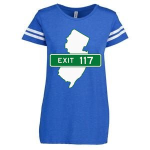 New Jersey Nj Gsp Garden State Parkway Exit Sign 117 Enza Ladies Jersey Football T-Shirt