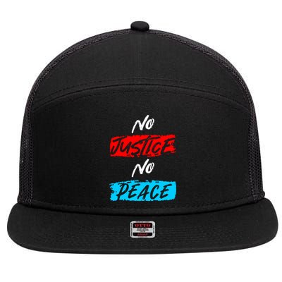 No Justice No Peace 7 Panel Mesh Trucker Snapback Hat