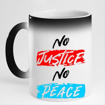 No Justice No Peace 11oz Black Color Changing Mug