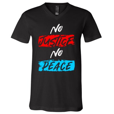 No Justice No Peace V-Neck T-Shirt