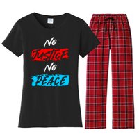 No Justice No Peace Women's Flannel Pajama Set