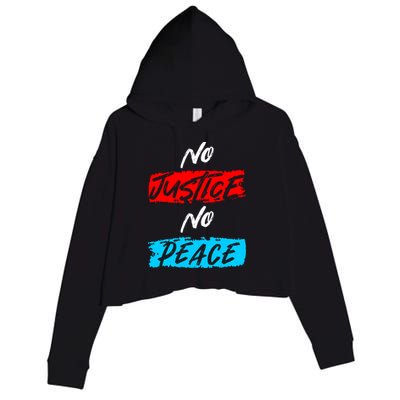 No Justice No Peace Crop Fleece Hoodie