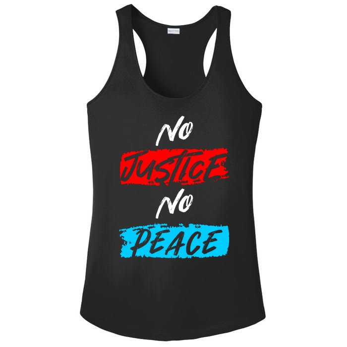 No Justice No Peace Ladies PosiCharge Competitor Racerback Tank