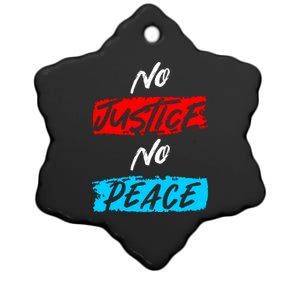 No Justice No Peace Ceramic Star Ornament