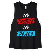 No Justice No Peace Women's Racerback Cropped Tank