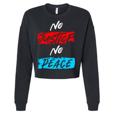 No Justice No Peace Cropped Pullover Crew