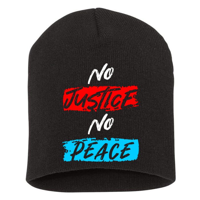 No Justice No Peace Short Acrylic Beanie