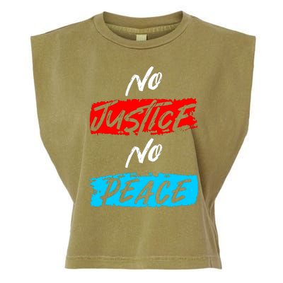 No Justice No Peace Garment-Dyed Women's Muscle Tee