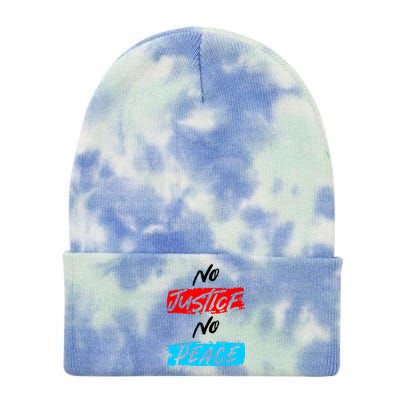 No Justice No Peace Tie Dye 12in Knit Beanie