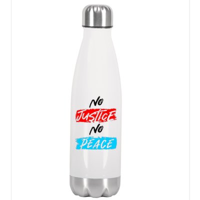 No Justice No Peace Stainless Steel Insulated Water Bottle