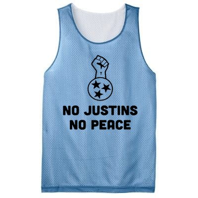 No Justins No Peace Tennessee Three Mesh Reversible Basketball Jersey Tank