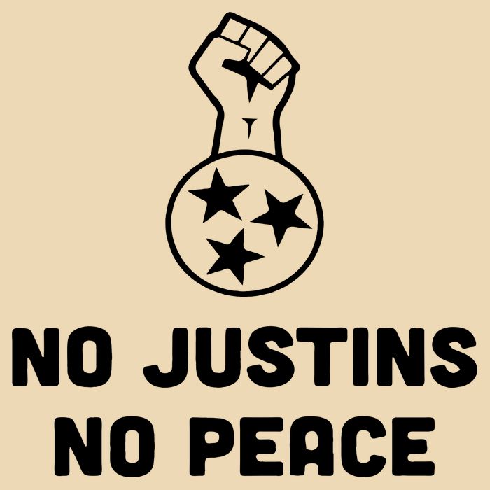 No Justins No Peace Tennessee Three Drawstring Bag