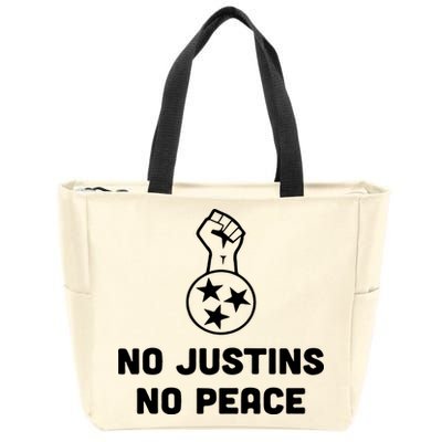 No Justins No Peace Tennessee Three Zip Tote Bag