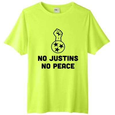 No Justins No Peace Tennessee Three Tall Fusion ChromaSoft Performance T-Shirt