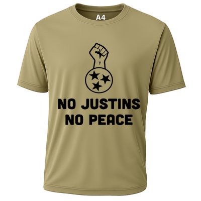 No Justins No Peace Tennessee Three Cooling Performance Crew T-Shirt