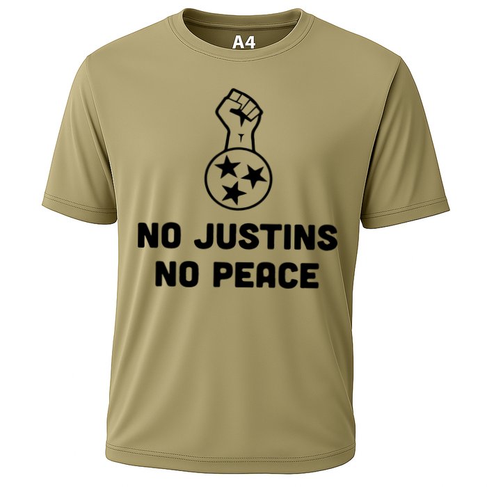 No Justins No Peace Tennessee Three Cooling Performance Crew T-Shirt