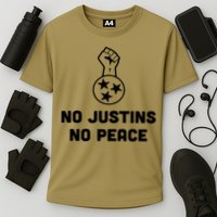 No Justins No Peace Tennessee Three Cooling Performance Crew T-Shirt