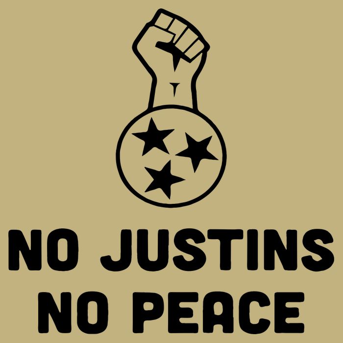No Justins No Peace Tennessee Three Cooling Performance Crew T-Shirt