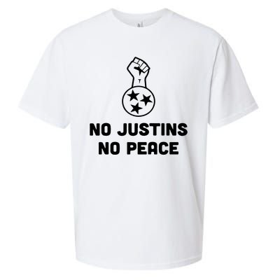 No Justins No Peace Tennessee Three Sueded Cloud Jersey T-Shirt