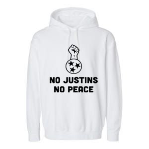 No Justins No Peace Tennessee Three Garment-Dyed Fleece Hoodie