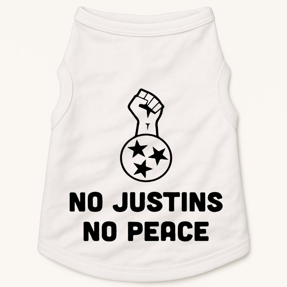 No Justins No Peace Tennessee Three Doggie Tank