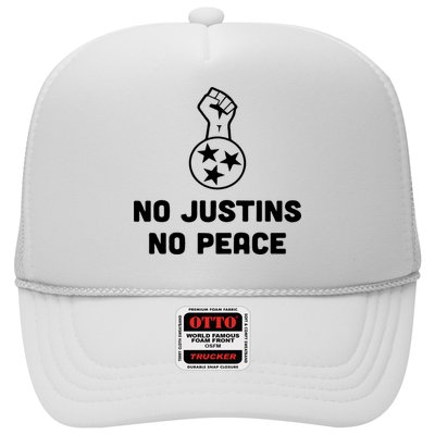 No Justins No Peace Tennessee Three Trucker Hat