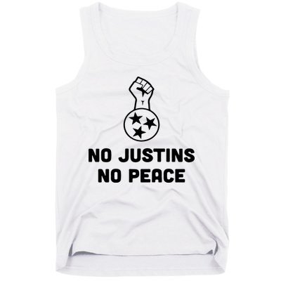 No Justins No Peace Tennessee Three Tank Top