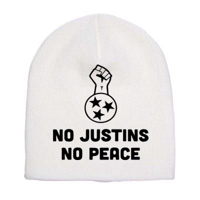 No Justins No Peace Tennessee Three Short Acrylic Beanie