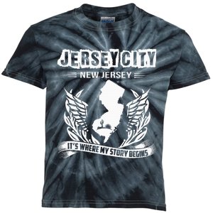 New Jersey Nj State Classic City Where My Story Begins Kids Tie-Dye T-Shirt