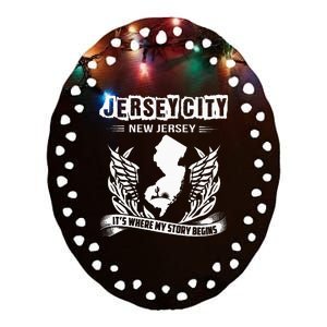 New Jersey Nj State Classic City Where My Story Begins Ceramic Oval Ornament