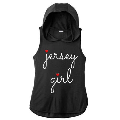 New Jersey on the Shore Garden State Beach Ladies PosiCharge Tri-Blend Wicking Draft Hoodie Tank