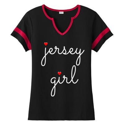 New Jersey on the Shore Garden State Beach Ladies Halftime Notch Neck Tee